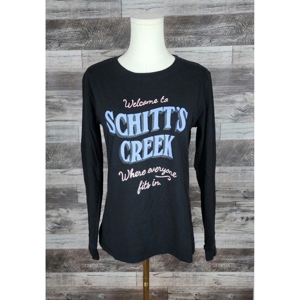 Schitt's Creek Graphic Long Sleeve Tee Black Welcome To Schitt's Creek Large